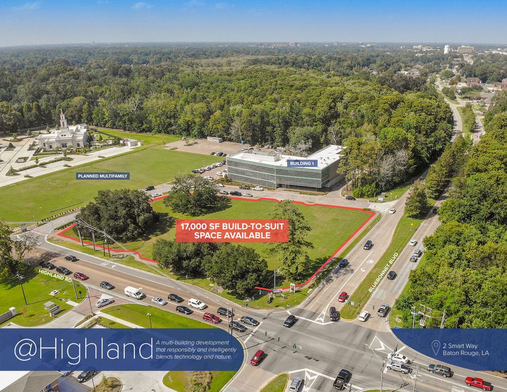 Building 2 @Highland - Office, Restaurant, Retail Space Available: 2 Smart Way, Baton Rouge, LA 70810